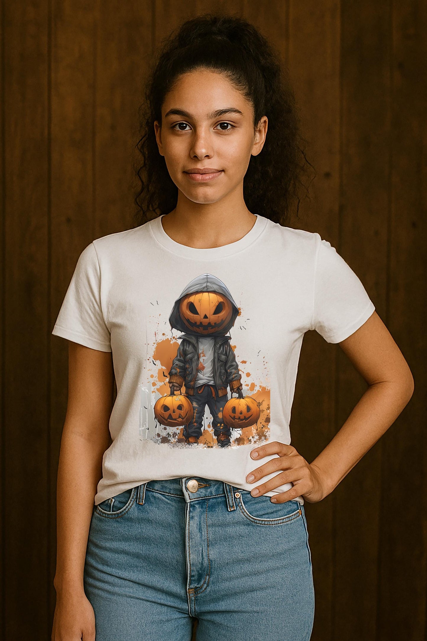 Halloween Clipart of a Jack-o'-Lantern for Sublimation Crafting, Halloween pumpkin head PNG File, Urban jack o lantern digital download,