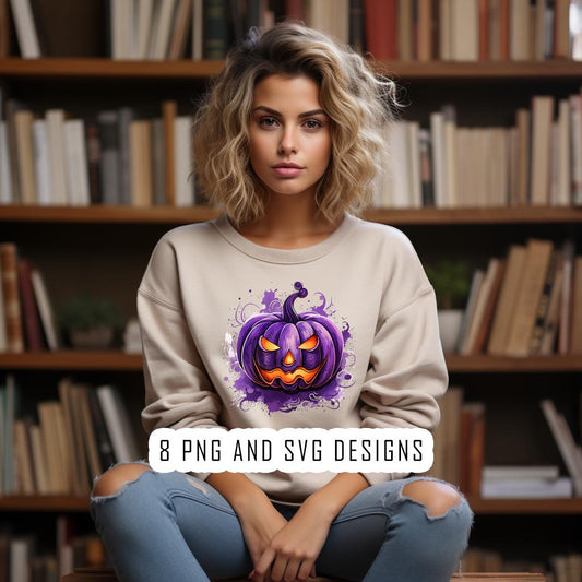 8 Pumpkin png bundle, Halloween Pumpkin clip art bundle, Pumpkin png download, Spooky Season pumpkin Sublimation SVG PNG Bundle, svg pumpkin