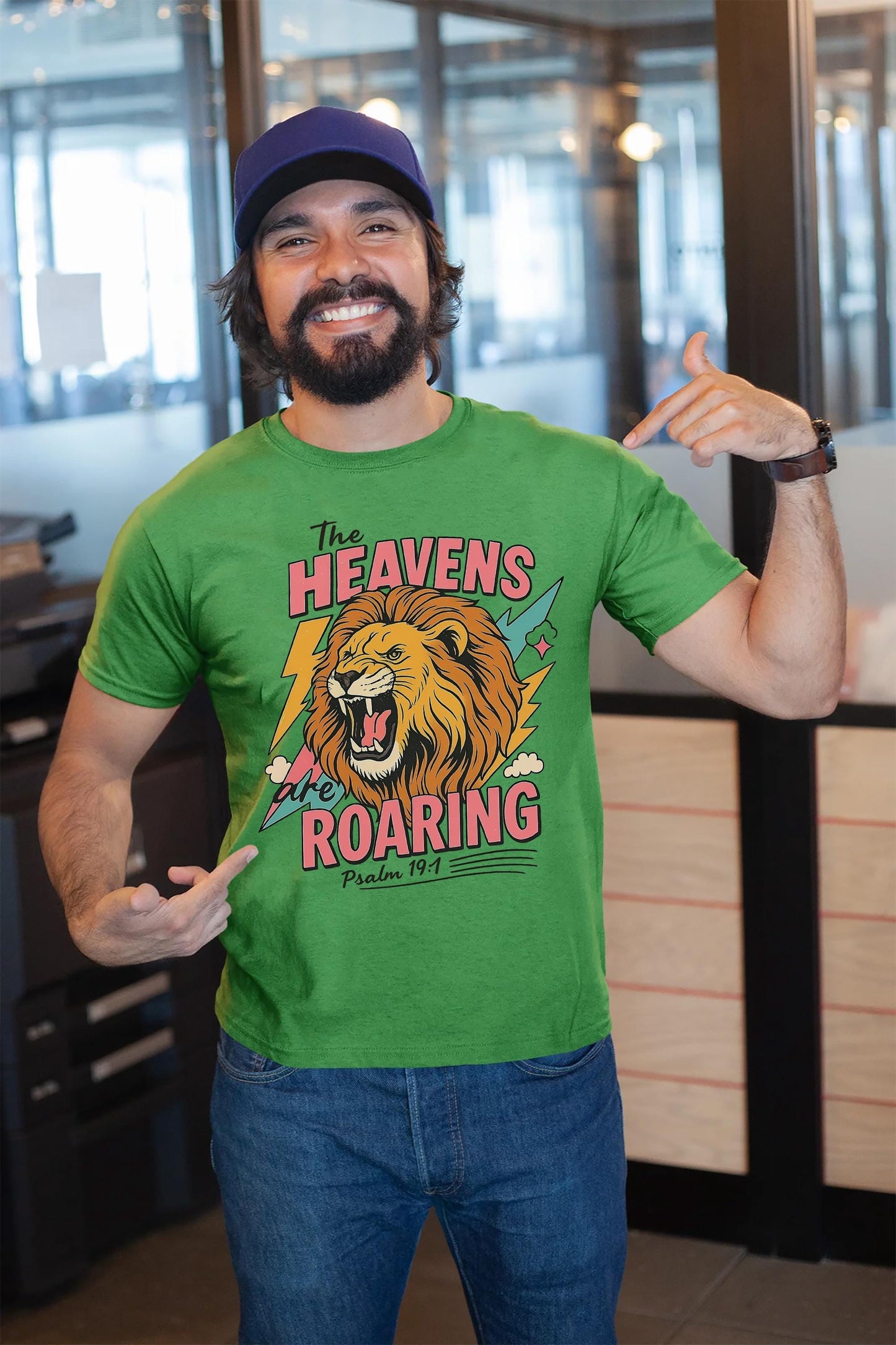 Lion Roar Christian Shirt Design, The Heavens are Roaring png, Psalm 19:1 png, Bible verse png, Faith sayings, Bible quote Design, Bible png