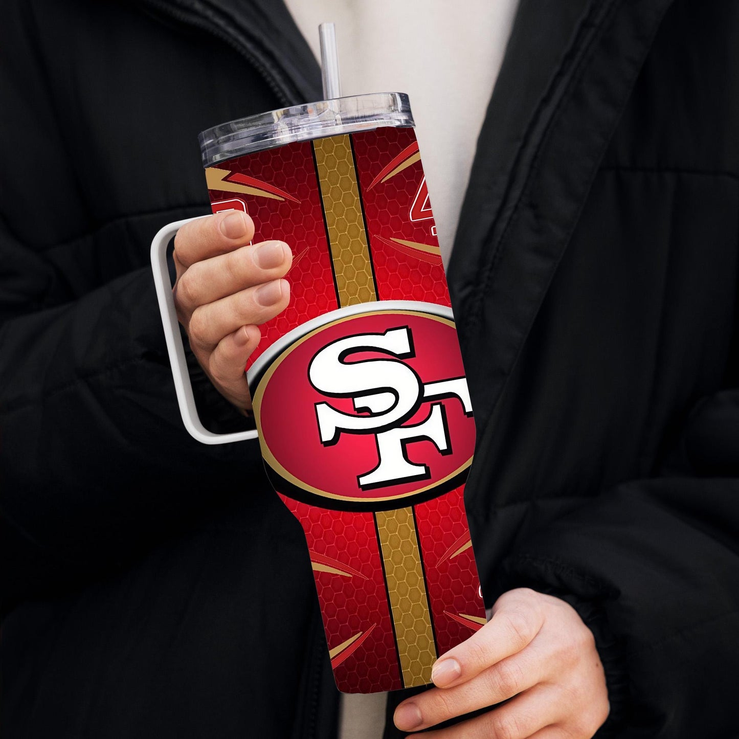 49ers 40oz Tumbler Wrap PNG, San Francisco Football Tumbler Sublimation for Digital Download, 49ers 40oz Tumbler Wrap, Niners Sublimation