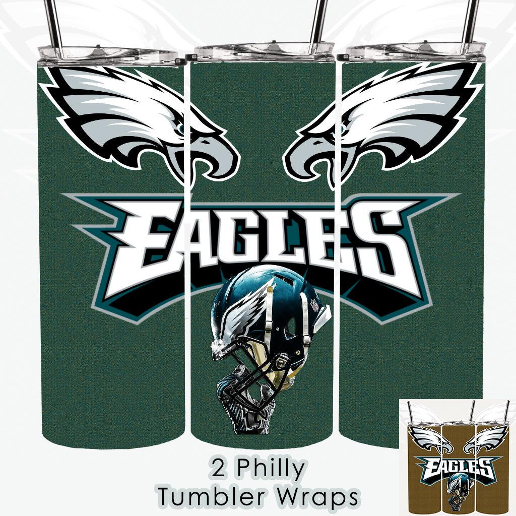 Philly Eagle Png, Football Philly Tumbler Wrap PNG, 2 Philadelphia 20oz tumbler sublimation, , Eagles Tumbler wrap, Philadelphia tumbler png