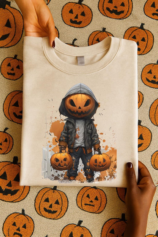 Halloween Clipart of a Jack-o'-Lantern for Sublimation Crafting, Halloween pumpkin head PNG File, Urban jack o lantern digital download,