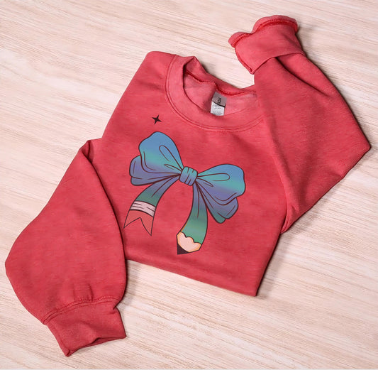 Coquette Pencil Bow png, Teacher Pencil Bow png, Design Bundle PNG/SVG, 6 Pencil Bow pngs, Pencil Coquette design for shirts and and more