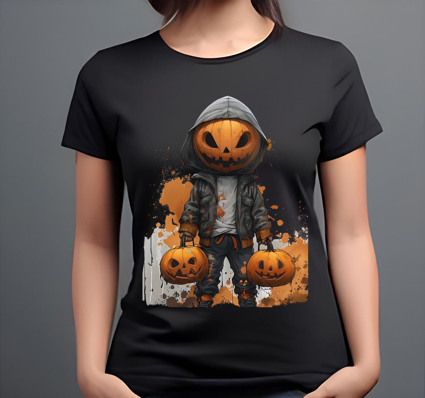 Halloween Clipart of a Jack-o'-Lantern for Sublimation Crafting, Halloween pumpkin head PNG File, Urban jack o lantern digital download,