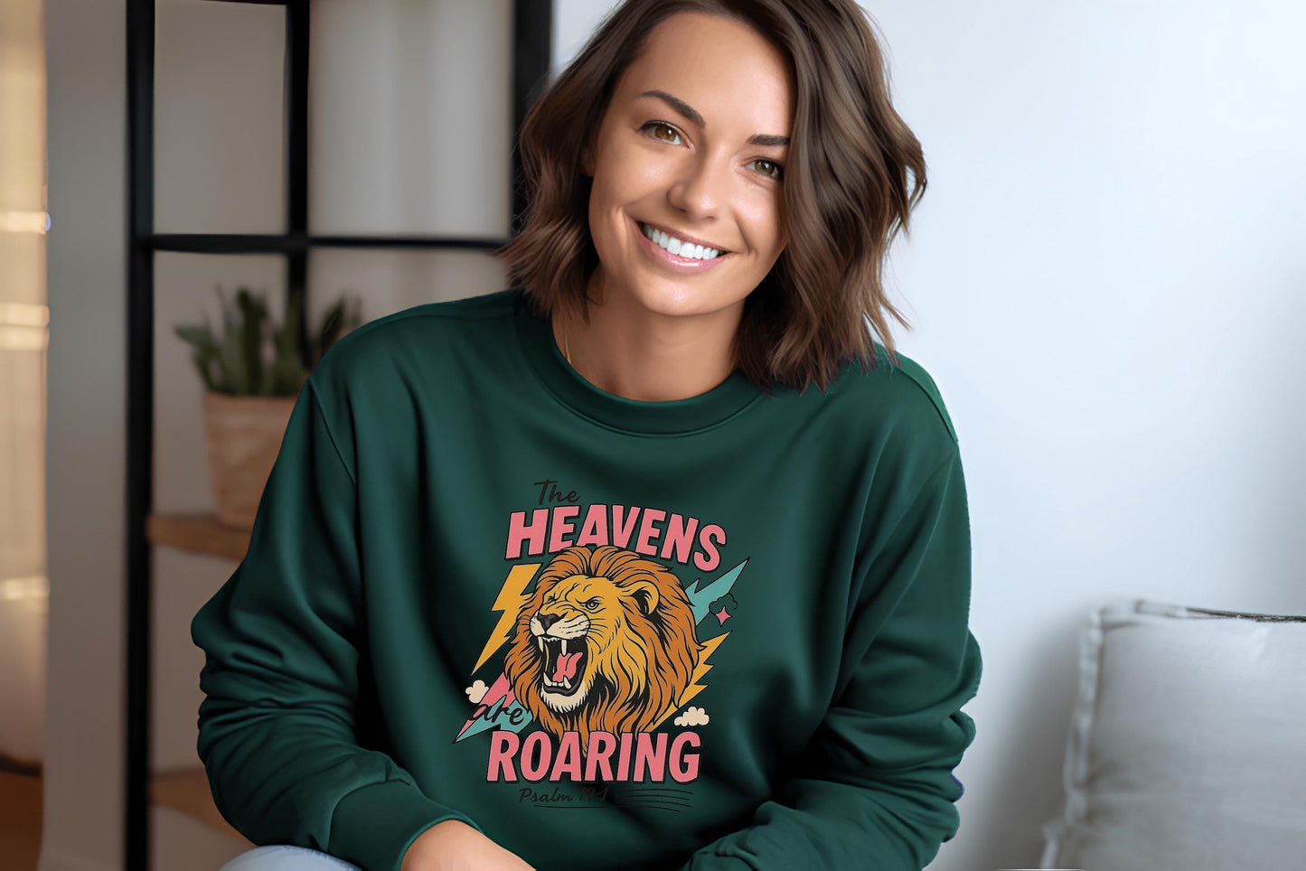 Lion Roar Christian Shirt Design, The Heavens are Roaring png, Psalm 19:1 png, Bible verse png, Faith sayings, Bible quote Design, Bible png