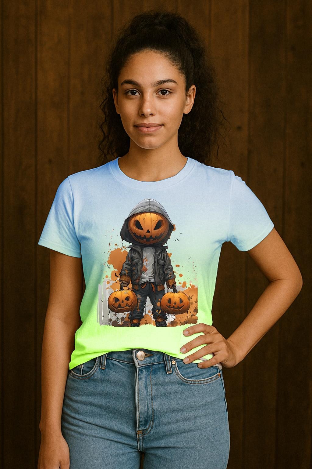 Halloween Clipart of a Jack-o'-Lantern for Sublimation Crafting, Halloween pumpkin head PNG File, Urban jack o lantern digital download,