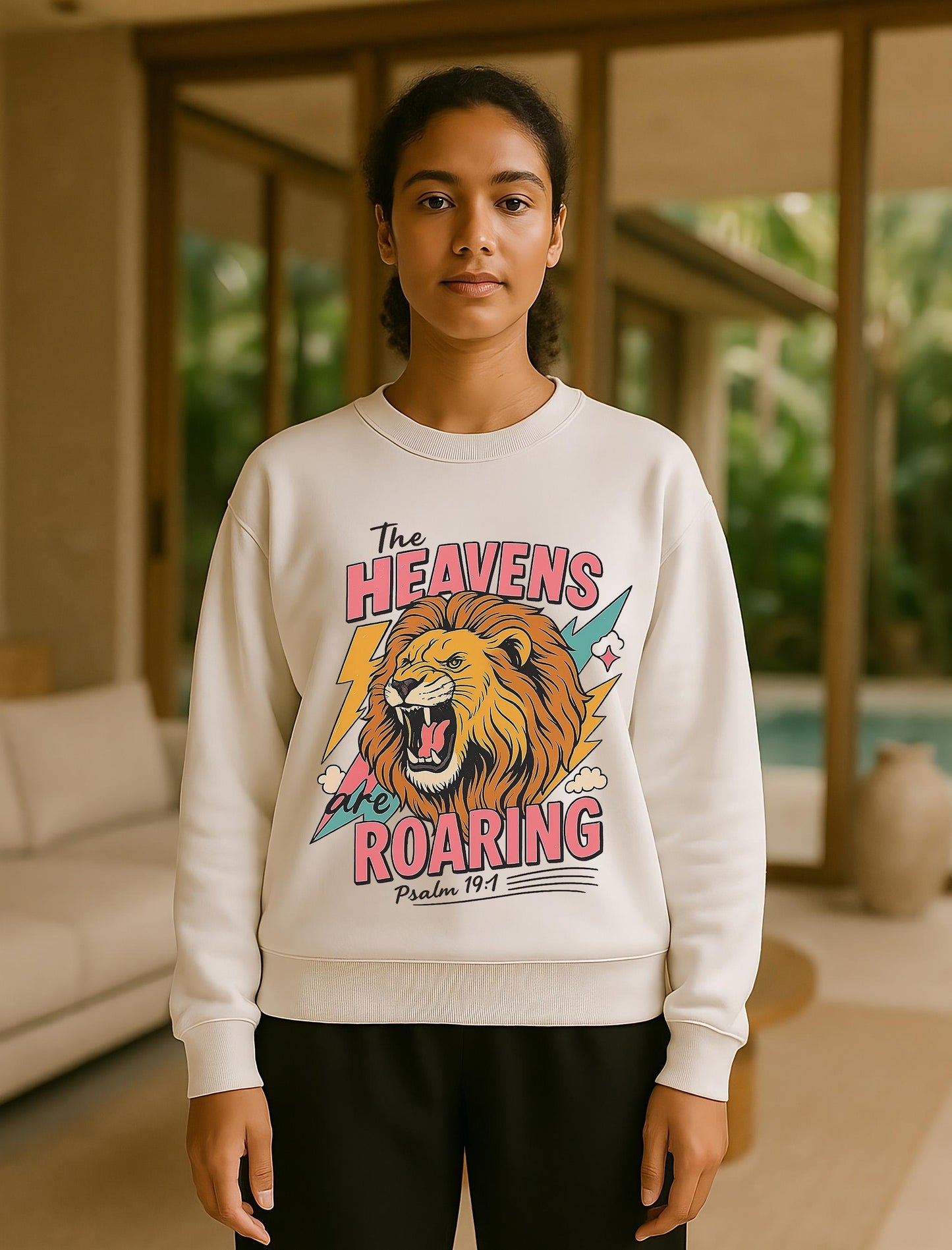 Lion Roar Christian Shirt Design, The Heavens are Roaring png, Psalm 19:1 png, Bible verse png, Faith sayings, Bible quote Design, Bible png